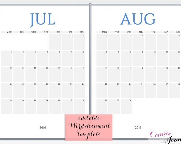 Blank Calendar Template Word 16 Printable Microsoft Word Calendar Templates