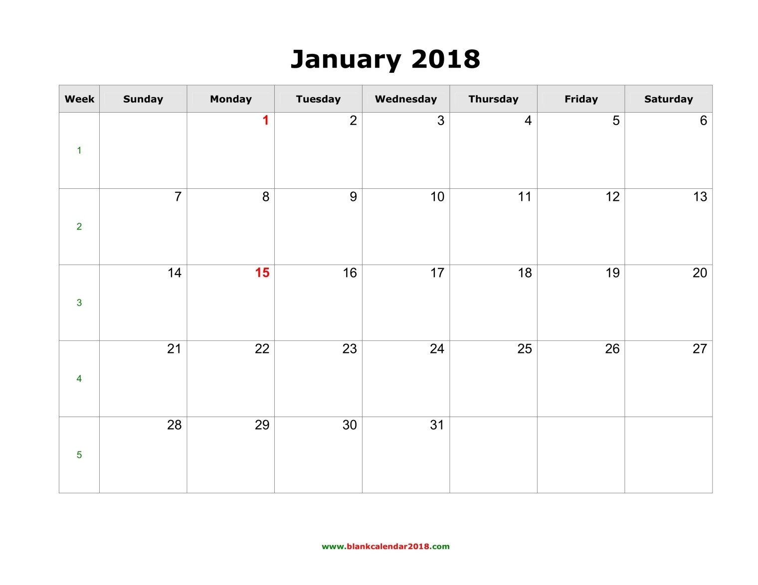 Blank Calendar Template Word Blank Calendar 2018