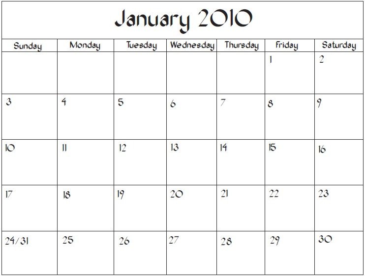 Blank Calendar Template Word Word Calendar Template