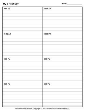 Blank Daily Schedule Template Blank Daily Schedule Template