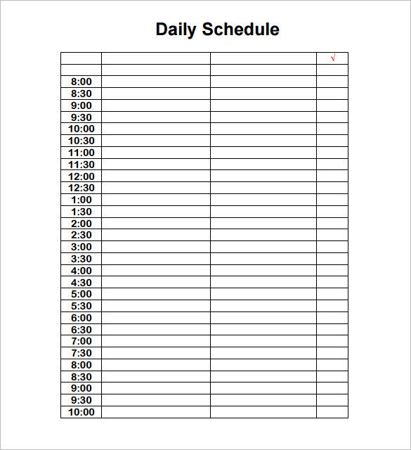 Blank Daily Schedule Template Daily Schedule Template 37 Free Word Excel Pdf