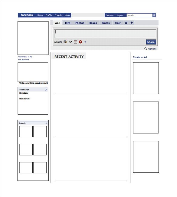 Blank Facebook Profile Template Blank Template – 11 Free Word Ppt &amp; Psd