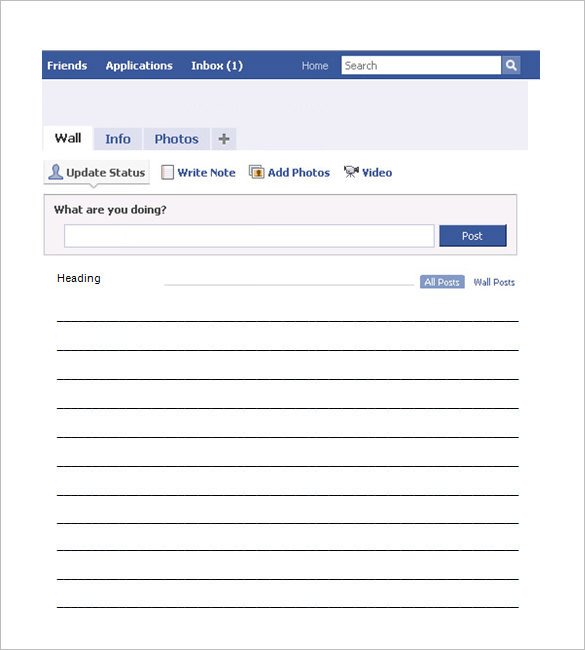 Blank Facebook Profile Template Blank Template – 11 Free Word Ppt &amp; Psd