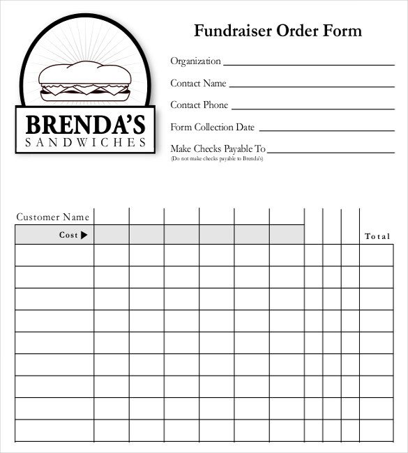 Blank Fundraiser order form Template 28 Blank order Templates – Free Sample Example format