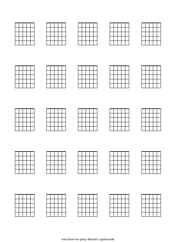 Blank Guitar Chord Chart Blank Guitar Chord Diagrams