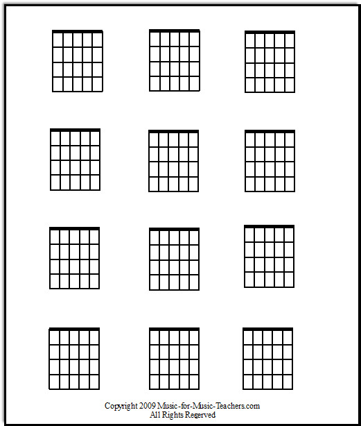 Blank Guitar Chord Chart Free Guitar Chord Chart Blanks to Fill In Your Own Chords