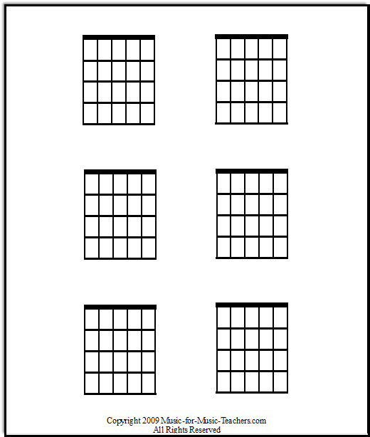 Blank Guitar Chord Chart Free Guitar Chord Chart Blanks to Fill In Your Own Chords