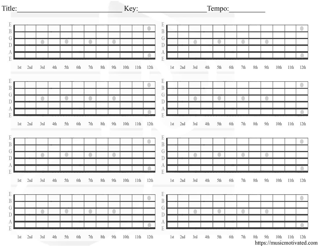 Blank Guitar Chord Sheet Blank Chord Tabs for All Instruments