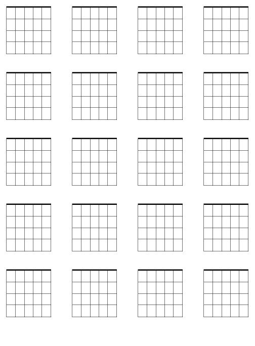 Blank Guitar Chord Sheet Blank Guitar Chord Chart