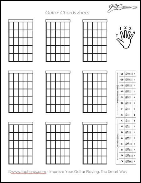 Blank Guitar Chord Sheet Blank Guitar Chord Sheet