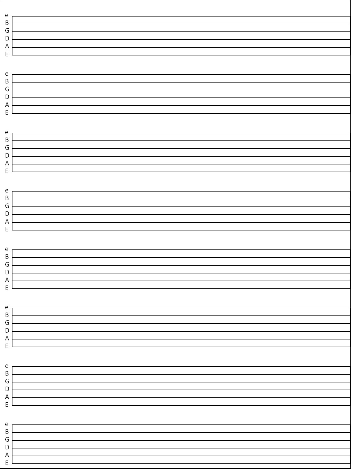 Blank Guitar Tab Sheets [mattwins] Blank Tab Sheets