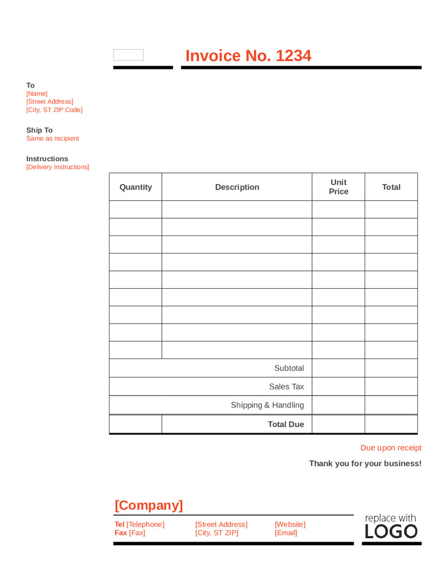Blank Invoice Template Pdf 2018 Invoice Template Fillable Printable Pdf &amp; forms