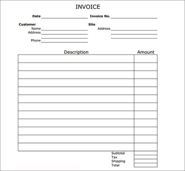 Blank Invoice Template Pdf 54 Blank Invoice Template Word Google Docs Google Sheets