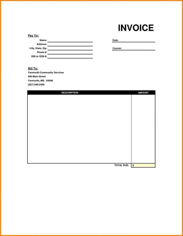 Blank Invoice Template Pdf Editable Invoice Template Pdf