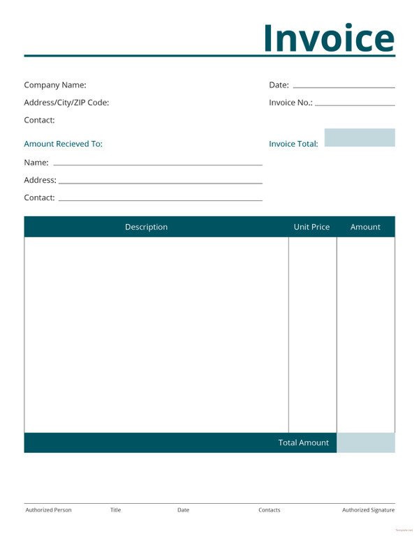 Blank Invoice Template Pdf Invoice Template 56 Free Word Excel Pdf Psd format