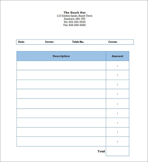 Blank Invoice Template Word Free Blank Invoice Template for Excel Excel Template