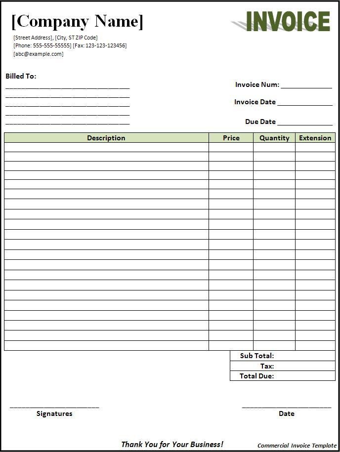 Blank Invoice Template Word Free Invoice Template Sample Invoice format
