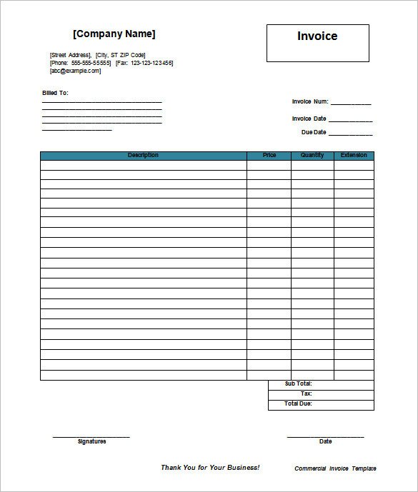 Blank Invoice Template Word Invoice Template 56 Free Word Excel Pdf Psd format