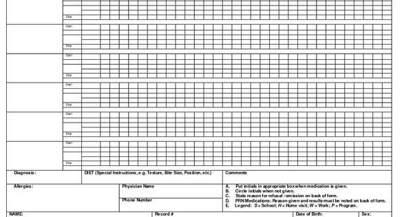 Blank Medication Administration Record Template Administration Record Printable Medication Chart