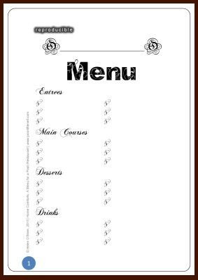 Blank Menu Template Free Restaurant Menu Design Blank