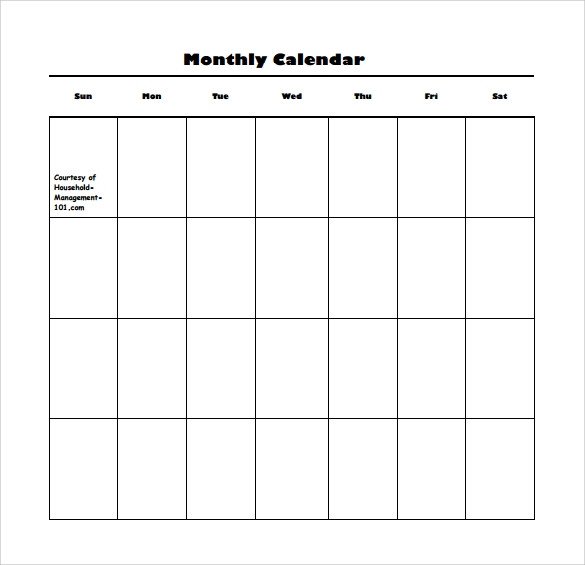 Blank Monthly Calendar Template Pdf Blank Calendar Template 15 Download Free Docements In Pdf