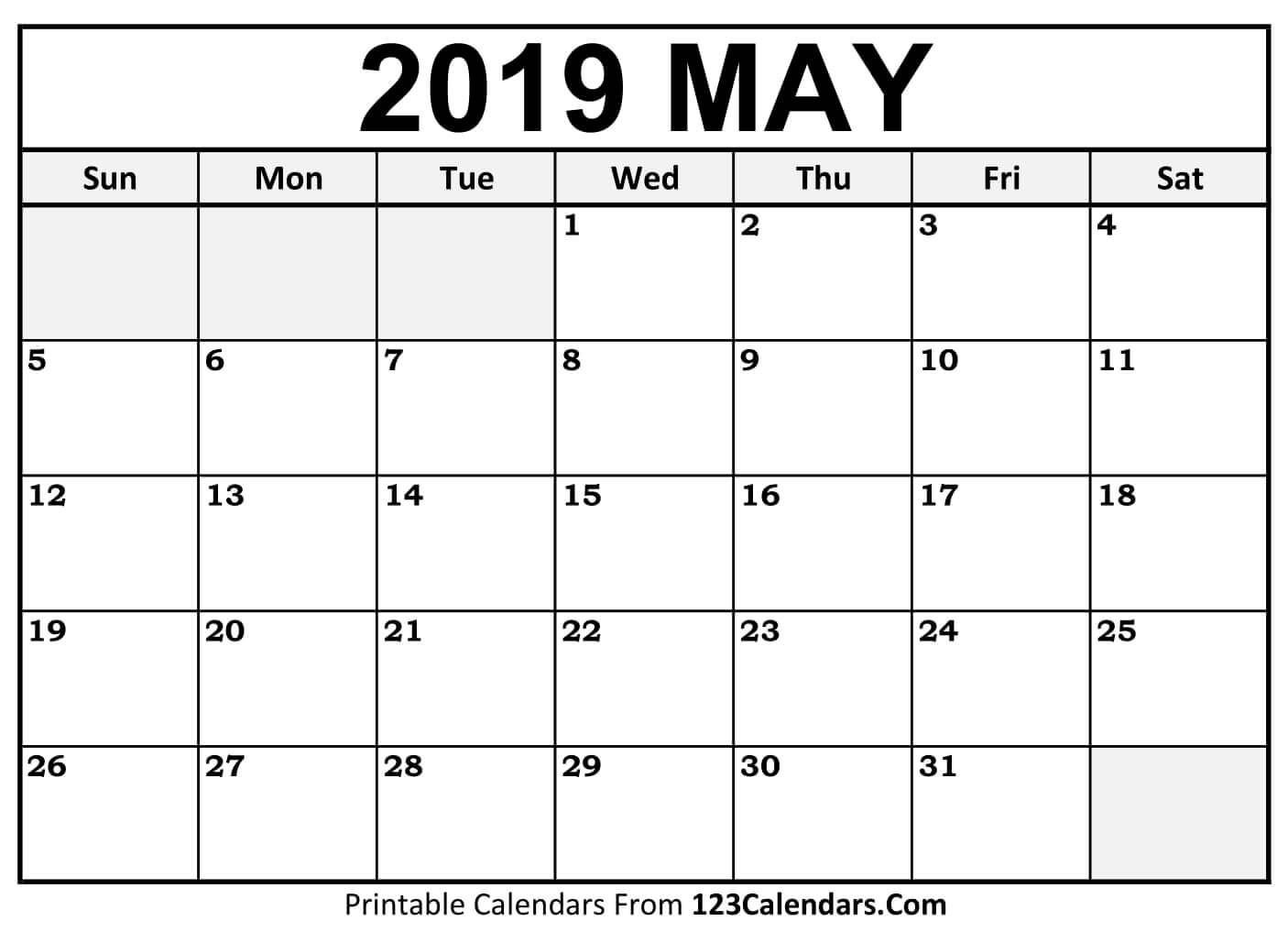 Blank Monthly Calendar Template Pdf Calendar 2019 May May May2019 May2019calendar Floral