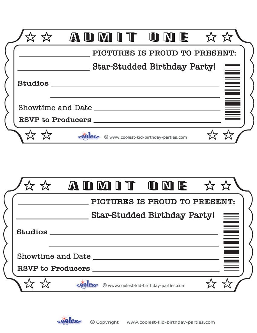 Blank Movie Ticket Template Blank Movie Ticket Invitation Template Free Download Aashe
