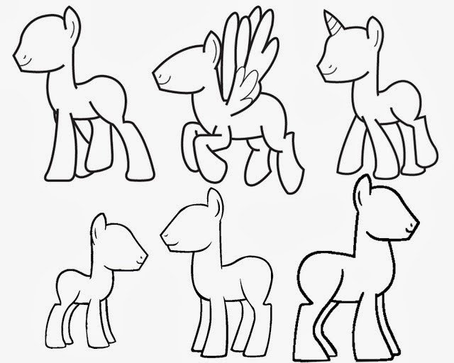 Blank My Little Pony Template Mlp Inspirations Coloring Pages