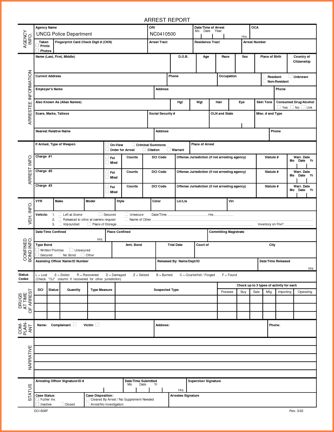 Blank Police Report Template 27 Of Blank Police Ticket Template