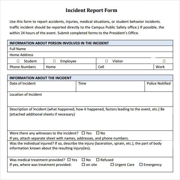 Blank Police Report Template Sample Police Report 5 Documents In Pdf