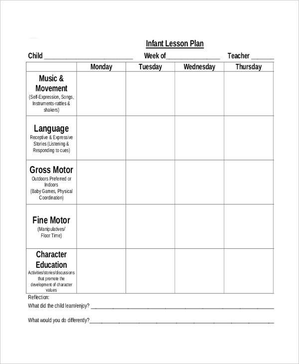 Blank Preschool Lesson Plan Template 11 Printable Preschool Lesson Plan Templates Free Pdf