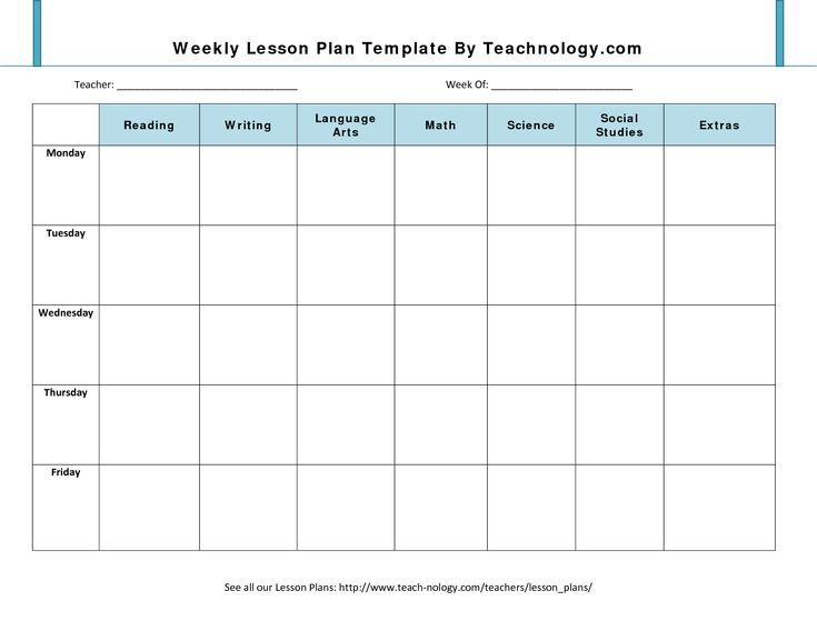 Blank Preschool Lesson Plan Template Blank Lesson Plan Template