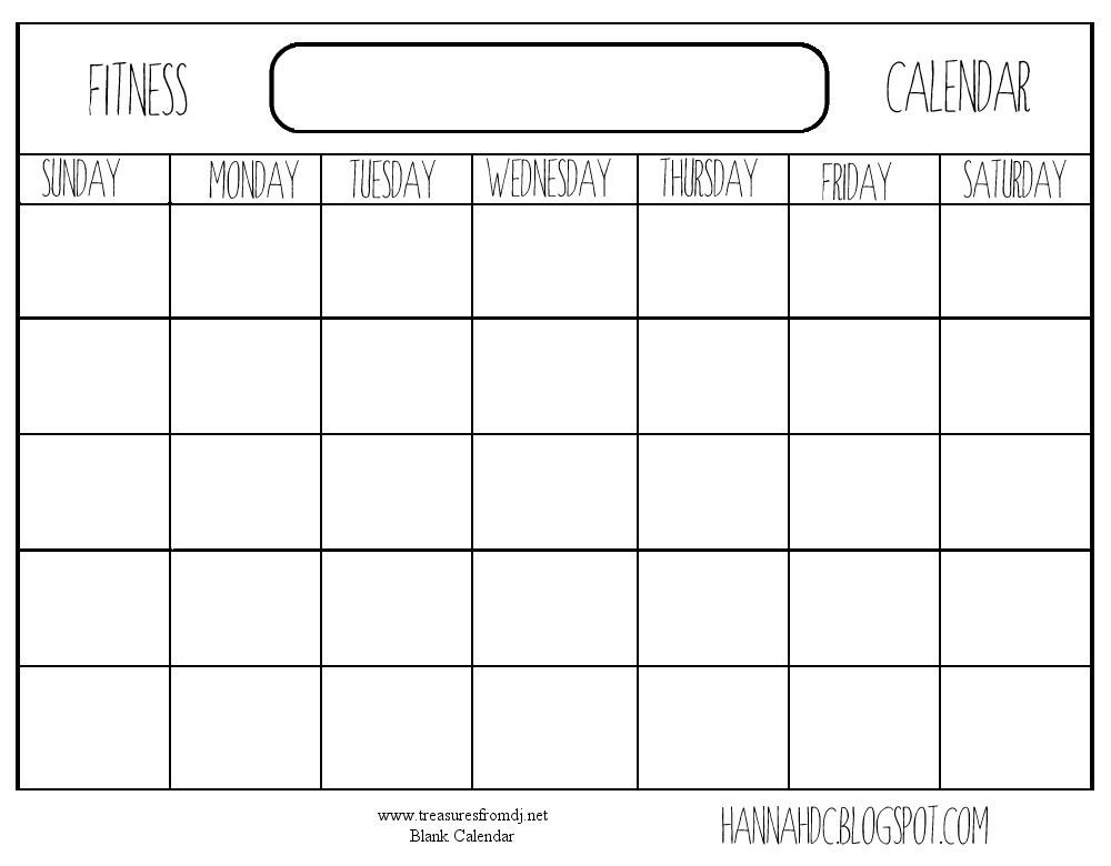 Blank Printable Calendar Template Blank Calendar Print Out