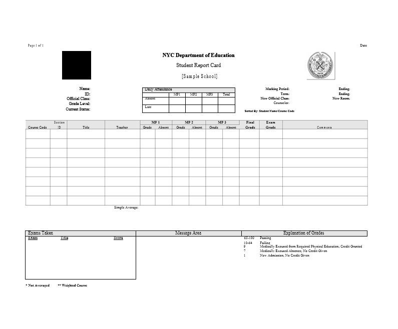 Blank Report Card Template 30 Real &amp; Fake Report Card Templates [homeschool High