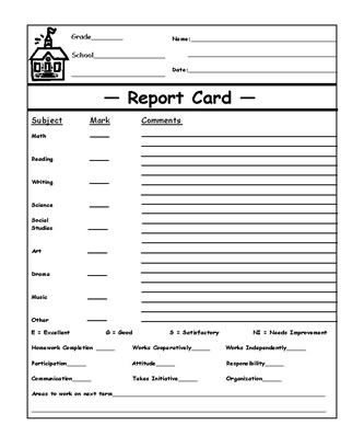 Blank Report Card Template Blank Report Card Blank Report Card In Pdf