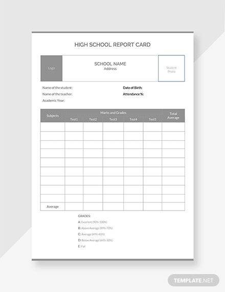 Blank Report Card Template Free Report Card Templates