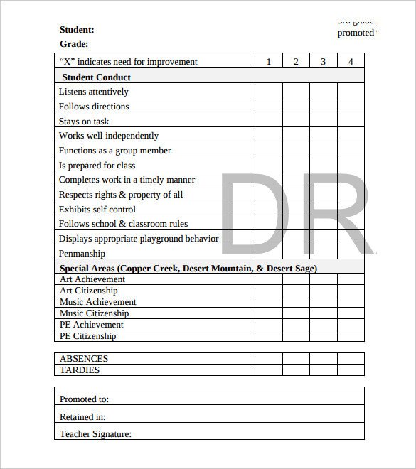 Blank Report Card Template Report Card Template 28 Free Word Excel Pdf Documents