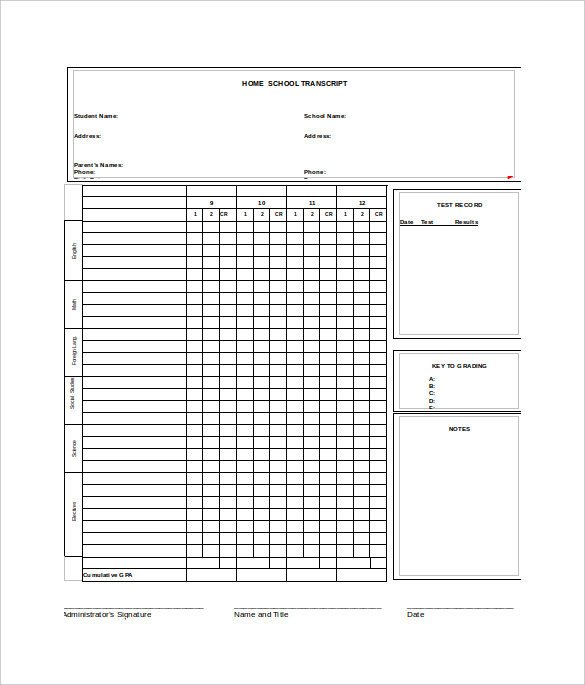 Blank Report Card Template Sample Homeschool Report Card 7 Documents In Pdf Word