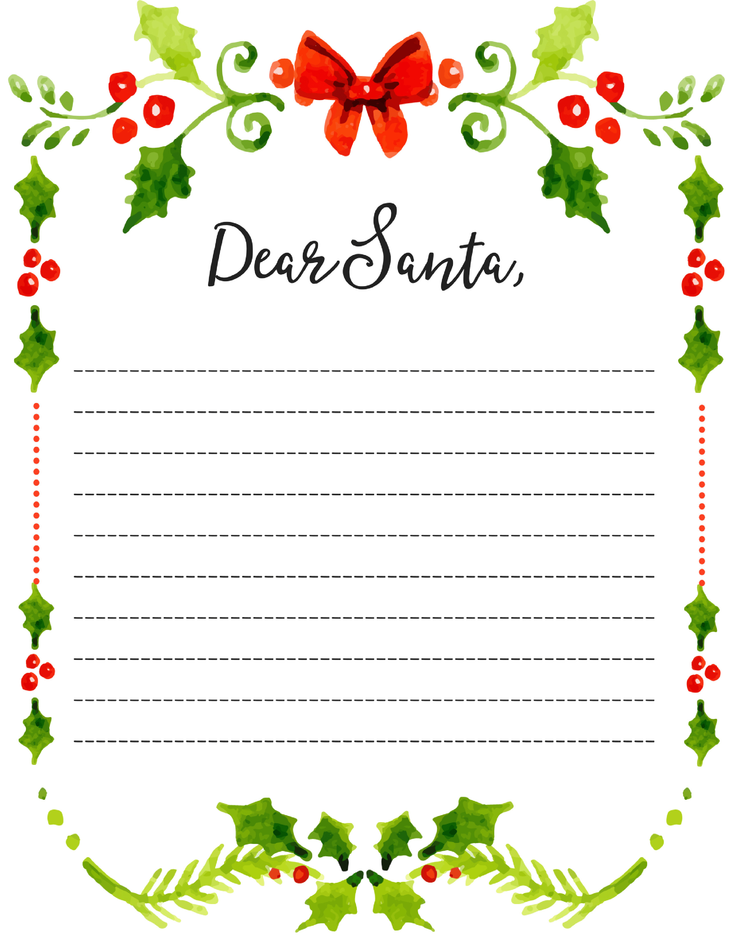 Blank Santa Letter Template Dear Santa Fill In Letter Template