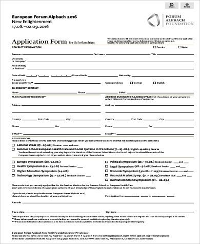 Blank Scholarship Application Template 7 Sample Scholarship Application Free Sample Example