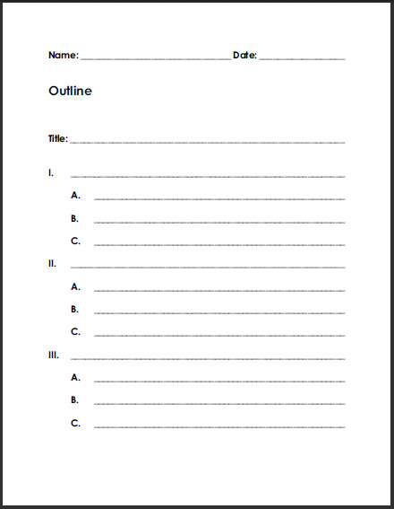 Blank Sermon Outline Template Free Blank Printable Outline for Students