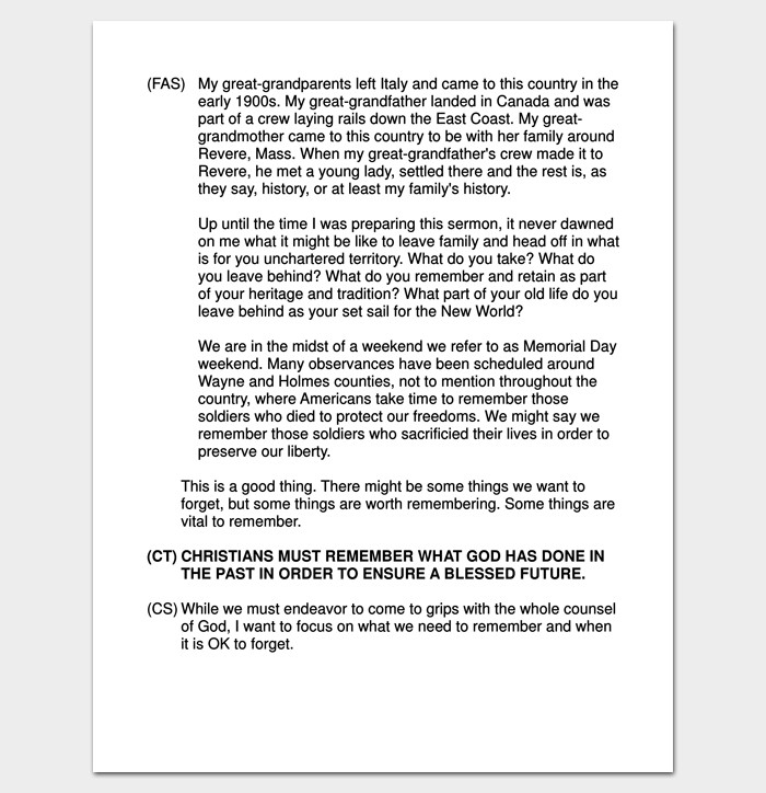 Blank Sermon Outline Template Sermon Outline Template 12 for Word and Pdf format
