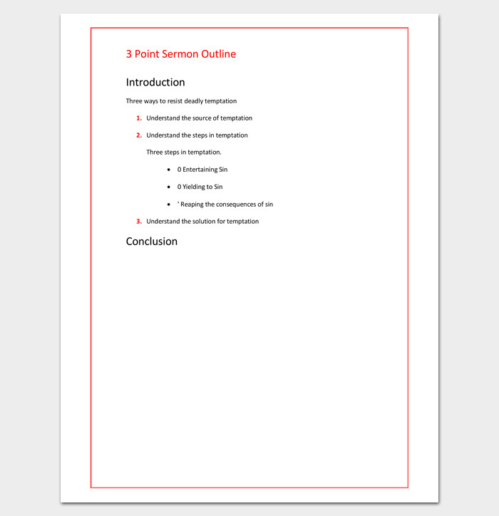 Blank Sermon Outline Template Sermon Outline Template 12 for Word and Pdf format