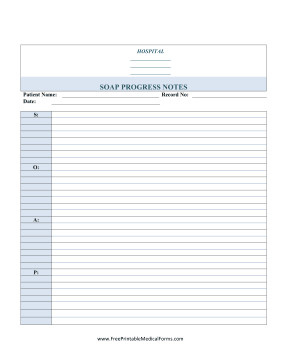 Blank soap Note Template Printable soap Progress Notes