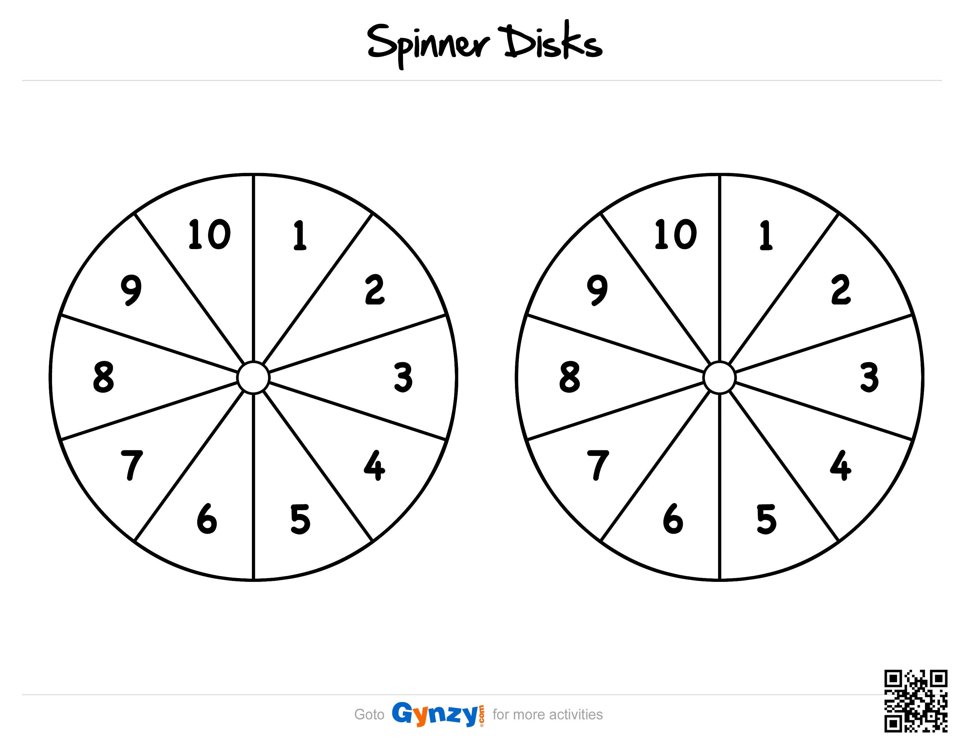 Blank Spinner Template Pin by Tanya Thomas On Education &amp; Learning