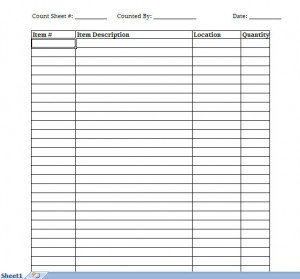 Blank Spreadsheet to Print Inventory Spreadsheet