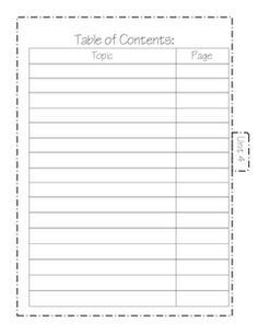 Blank Table Of Contents 1000 Ideas About Table Contents Template On Pinterest