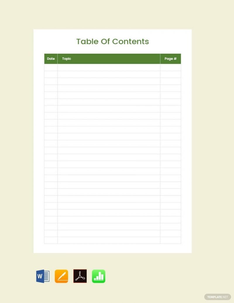 Blank Table Of Contents 15 Best Table Of Content Templates for Your Documents