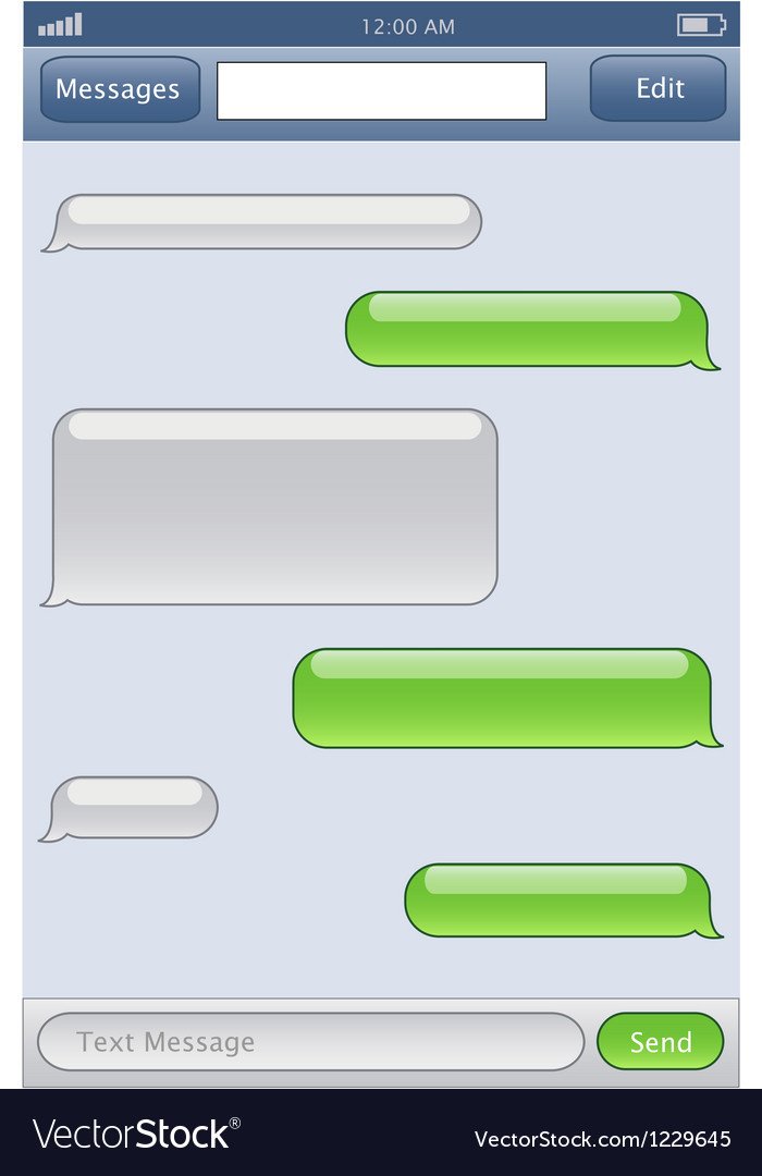 Blank Texting Template Phone Chat Template Royalty Free Vector Image Vectorstock