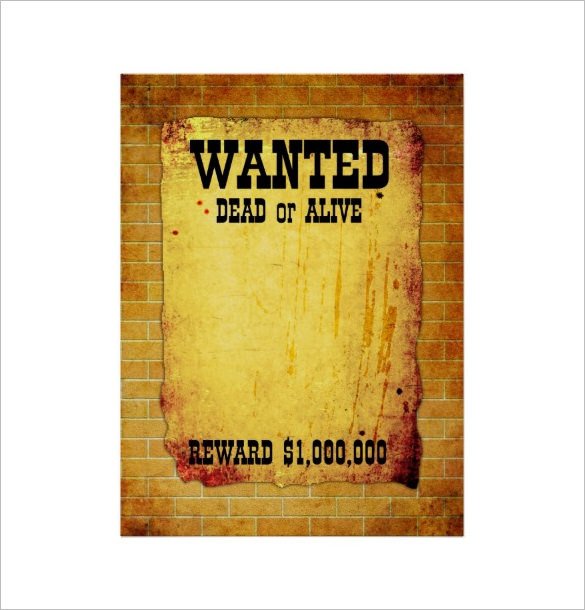 Blank Wanted Poster Template 14 Blank Wanted Poster Templates Free Printable Sample